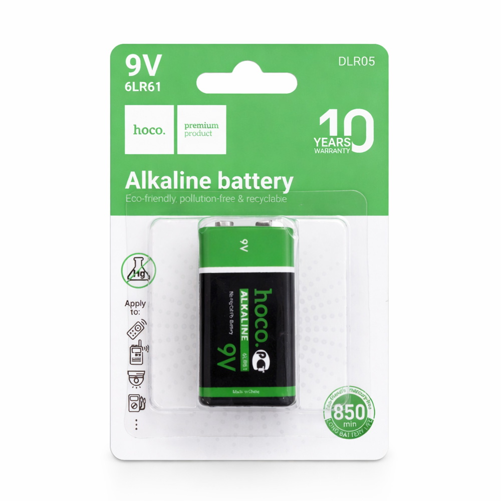 Μπαταρία Power Alkaline Hoco. DLR05 6LR61 size 9V Τεμ. 1