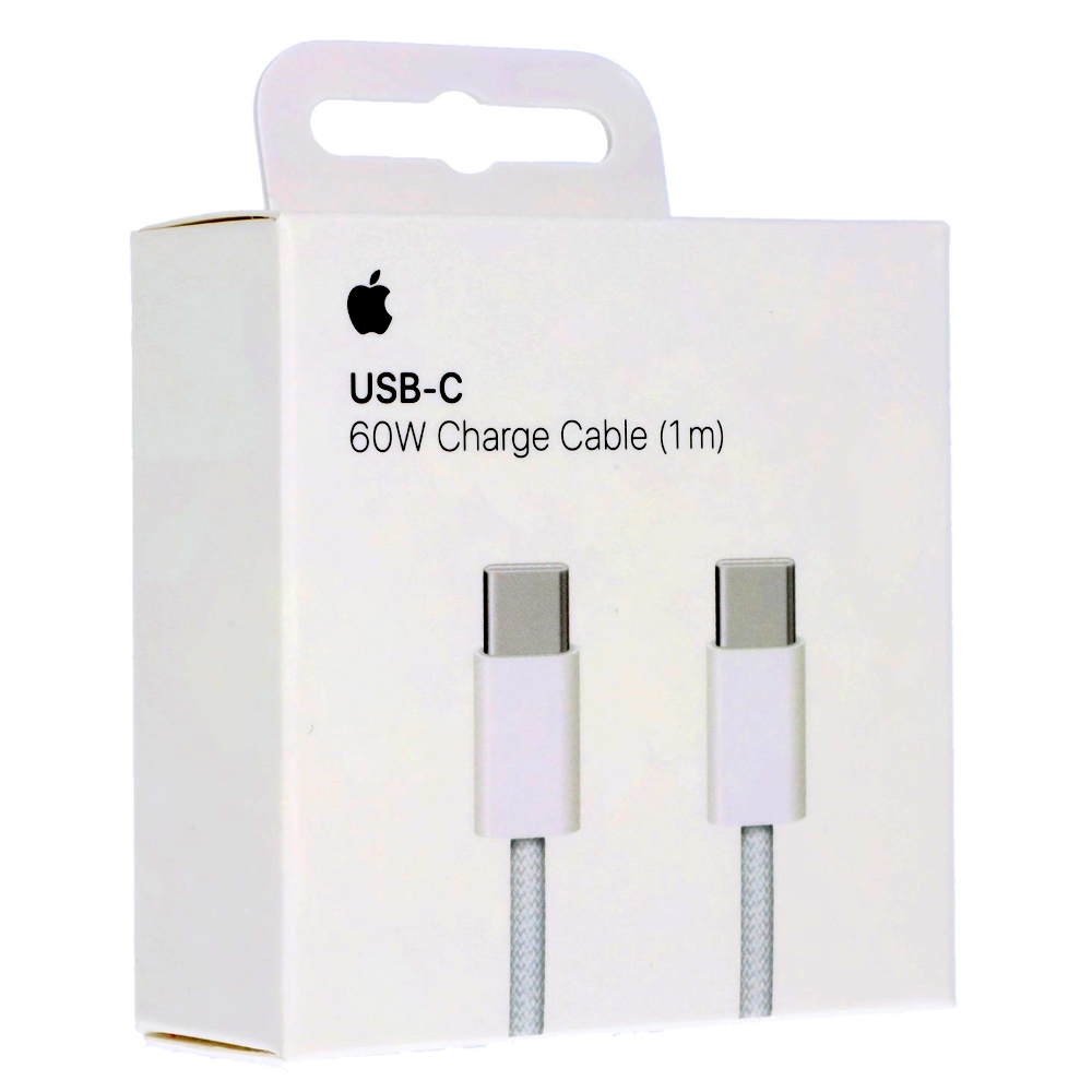 Καλώδιο σύνδεσης Apple USB-C σε USB-C 60W MQKJ3ZM/A Braided Λευκό 1m