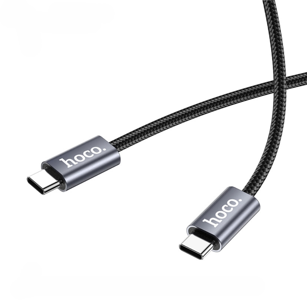 Καλώδιο Hoco. DU48 Times USB-C σε USB-C 240W 5A High Power Fast Charging Braided Μαύρο 1.8m