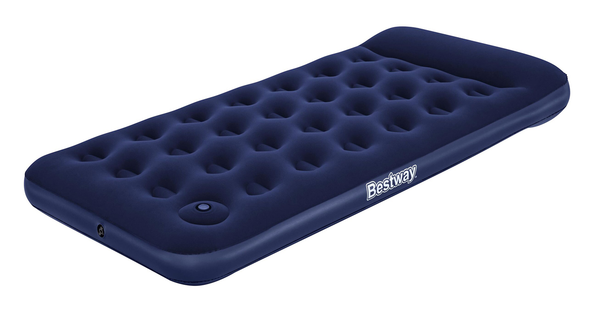 BESTWAY φουσκωτό στρώμα 67224 με ενσωματωμένη τρόμπα & μαξιλάρι, μονό, 188x99x28cm, μπλε