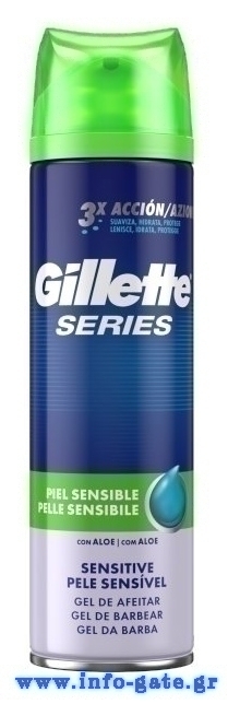 GILLETTE Series gel ξυρίσματος Sensitive, με αλόη, 200ml