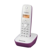 Ασύρματο Ψηφιακό Τηλέφωνο Panasonic KX-TG1611GRF Λευκό-Μώβ με Αναγνώριση Κλήσης, Λειτουργία Αφύπνισης και Φωτιζόμενη Οθόνη
