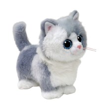 AS TY Beanies: Χνουδωτό Beanie Boos Γατούλα Λευκή / Γκρι 15εκ. (1607-37411)