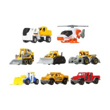 Mattel Matchbox: MBX Mission Helicopter - Skidster - Dirt Smasher Vehicle Set Of 8 (JJP58)