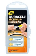 Μπαταρίες Ακουστικών Βαρηκοΐας Duracell 10 Activair 1,45V Τεμ. 6