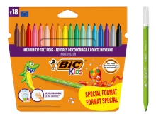 BIC σετ χρωματιστών μαρκαδόρων Kid Couleur, ultra washable, 18τμχ