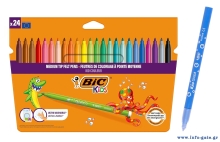 BIC σετ χρωματιστών μαρκαδόρων Kid Couleur, ultra washable, 24τμχ