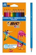 BIC σετ χρωματιστές ξυλομπογιές Kids Tropicolors, εξάγωνες, 12τμχ