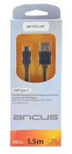 Καλώδιο σύνδεσης Ancus USB-C 2,1Α Μαύρο 1.5m