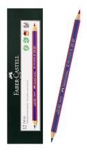 FABER CASTELL ξυλομπογιά με διπλή μύτη 224116000, εξάγωνο, μπλε/κόκκινο, 12τμχ