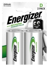 Μπαταρία Επαναφορτιζόμενη Energizer ACCU Recharge Power Plus HR20 LR20 2500 mAh size D 1.2V Τεμ. 2