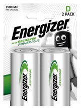 Μπαταρία Επαναφορτιζόμενη Energizer ACCU Recharge Power Plus HR20 LR20 2500 mAh size D 1.2V Τεμ. 2