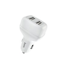 Φορτιστής Αυτοκινήτου Hoco Z36 Leader 12W με 2 Εξόδους USB 5V 2.4A Max Λευκό