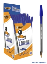 BIC στυλό διαρκείας Cristal Lagre με μύτη 1.6mm, μπλε, 50τμχ