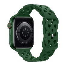 Watchband Hoco WA09 Flexible Rhombus Hollow 38/40/41mm για Apple Watch 1/2/3/4/5/6/7/8/SE Dark Green Silicon Band
