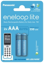 Μπαταρία Επαναφορτιζόμενη Panasonic Eneloop Lite BK-4LCCE/2CP 550 mAh size AAA Ni-MH 1.2V Τεμ. 2 Eco Pack