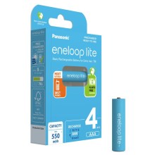 Μπαταρία Επαναφορτιζόμενη Panasonic Eneloop Lite BK-4LCCE/4BE 550 mAh size AAA Ni-MH 1.2V Τεμ. 4 New Package