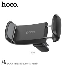 Βάση Στήριξης Αεραγωγού Αυτοκινήτου Hoco. DCA19 Mini 360° Μαύρη για Συσκευές 50-80mm