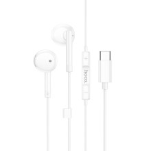 Hands Free Hoco M95 Earphones Stereo USB-C Συμβατά με Όλες τις Συσκευές USB-C Άσπρο 1.2m