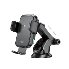 Βάση Στήριξης Αυτοκινήτου Hoco HW11 Jenny με Wireless Fast Charger έως 15W και Επεκτεινόμενο Βραχίονα Μαύρη 4.5