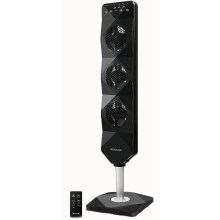 Ανεμιστήρας Δαπέδου Sencor SFN 5040BL 90W Ultra-thin με 3 Ανεμιστήρες και 3 Ταχύτητες, 3 Επιλογές Λειτουργίας και Timer Μαύρος