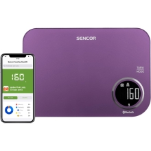 Ζυγαριά Κουζίνας 5kg Sencor SKS 7073VT LCD Οθόνη με Bluetooth και Εφαρμογή Κινητού Μωβ