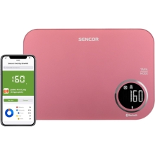 Ζυγαριά Κουζίνας 5kg Sencor SKS 7074RD LCD Οθόνη με Bluetooth και Εφαρμογή Κινητού Κόκκινη