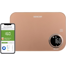 Ζυγαριά Κουζίνας 5kg Sencor SKS 7076GD LCD Οθόνη με Bluetooth και Εφαρμογή Κινητού Χρυσή