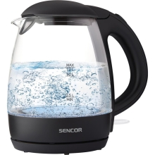 Βραστήρας με Γυάλινη Κανάτα 1,2lt 2200W Sencor SWK 2300BK