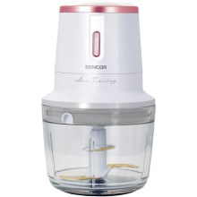 Επαναφορτιζόμενος Πολυκόπτης Multi 500ml Glass με Λεπίδες Τιτανίου 200W Sencor SCB 9000WH Λευκό/Ροζ