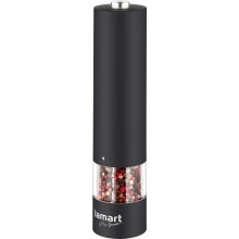 Ηλεκτρικός Μύλος Μπαχαρικών Lamart LT7021 60ml 4xAA με Rubber Επίστρωση και Φωτισμό Μαύρος