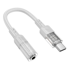 Αντάπτορας Hoco LS37 USB-C 3.5mm για Μικρόφωνο και Ήχο Γκρι