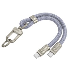 Hoco GH5 Καλώδιο Φόρτισης/Λουράκι Καρπού USB-C σε USB-C  60W 3A Braided Μπλέ 22cm