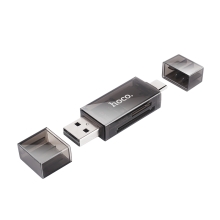 Αναγνώστης Κάρτας Μνήμης Hoco. DHD01 USB 2.0  και USB-C σε SD Κάρτα 480Mbps με 2TB Μέγιστη Χωρητικότητα Μαύρο