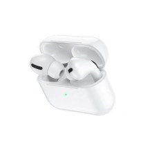Wireless Hands Free Hoco. DES08 Plus TWS V5.0  300mAh και 3h Ώρες Λειτουργίας Λευκά με Μαύρο Silicon Sleeve
