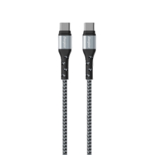 Καλώδιο σύνδεσης Energizer Metal & Braided Nylon Cable  USB-C σε USB-C 2.0  Ασημί 2m
