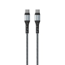 Καλώδιο σύνδεσης Energizer Metal & Braided Nylon Cable  USB-C σε USB-C 2.0  Ασημί 2m