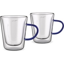 Σετ Ποτήρια Τσαγιού VASO Lamart LT9119 Γυάλινα με Διπλό Τοίχωμα 300ml Μπλε 2 Τεμ