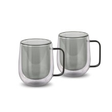 Σετ Ποτήρια Τσαγιού VASO Lamart LT9123 Γυάλινα με Διπλό Τοίχωμα 250ml Μαύρο 2 Τεμ