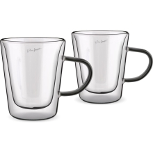 Σετ Ποτήρια Τσαγιού VASO Lamart LT9120 Γυάλινα με Διπλό Τοίχωμα 300ml Μαύρα 2 Τεμ
