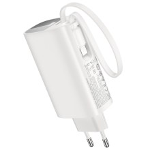 Power Bank Hoco J148 Handy 5000mAh PD20W QC3.0A Φορτιστής με 1xUSB-C και Καλώδιο Type-C Λευκό