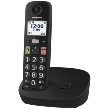 Ασύρματο Ψηφιακό Τηλέφωνο Panasonic KX-TGU110EXB Μαύρο με Δυνατό Κουδούνισμα και Φωτιζόμενο Πληκτρολόγιο με Μεγάλα Πλήκτρα