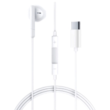 Hands Free Acefast L9 Μονό Ακουστικό USB-C με HD Μικρόφωνο Συμβατά με Όλες τις Συσκευές USB-C Λευκό 1.2m