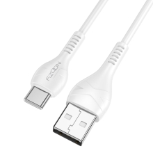 Καλώδιο Σύνδεσης Noozy A45 USB-A σε USB-C 3A Λευκό 1m