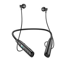 Bluetooth Hands Free Hoco. DM37 Sky Neckband Magnetic v5.3 380mAh 40 Ώρες Αναπαραγωγής και LED Ένδειξη Μπαταρίας Μαύρα