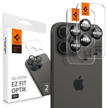 Προστασία Κάμερας Spigen Optik Pro Ez Fit Glass για Apple iPhone 16 Pro 16 Pro Max 17 Pro 17 Pro Max Μαύρο 2 Τεμαχίων