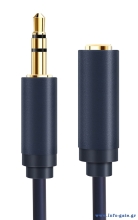 CABLETIME καλώδιο προέκτασης ήχου 3.5mm CT-AV302-H11G, gold plated, 5m, μπλε