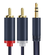 CABLETIME καλώδιο ήχου 3.5mm σε 2x RCA CT-AV303-H12G, 10m, μπλε