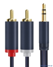 CABLETIME καλώδιο ήχου 3.5mm σε 2x RCA CT-AV303-H12G, 15m, μπλε