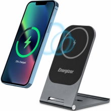 Ασύρματος Επιτραπέζιος Φορτιστής Energizer WCP102 15W Ultra-Thin Fast Charge USB-C Συμβατός με Μαγνητικές Θήκες και MagSafe Γκρι